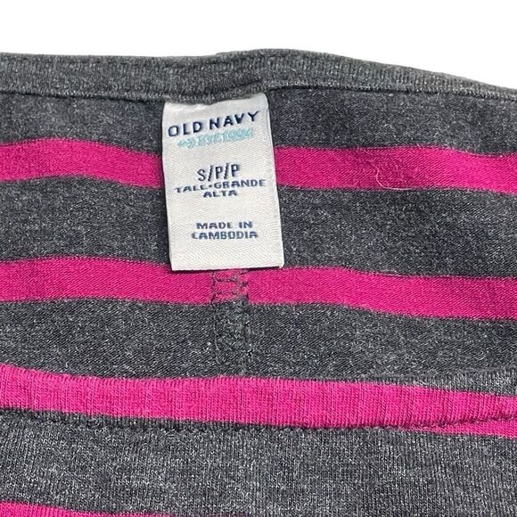 Old Navy Magenta and Gray Striped Knee Length Dress M0201 - Picture 3 of 9